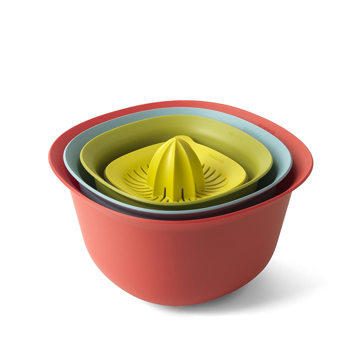 Brabantia Tasty Colours Set de cuencos 4 piezas, Plástico, Surtido, 25x25x14 cm