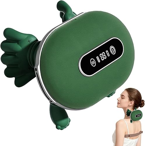 Bionic - Masajeador portátil inalámbrico Shiatsu para cuello y espalda, masaje eléctrico de tejido profundo 4D, diseño de mano humana simulada para