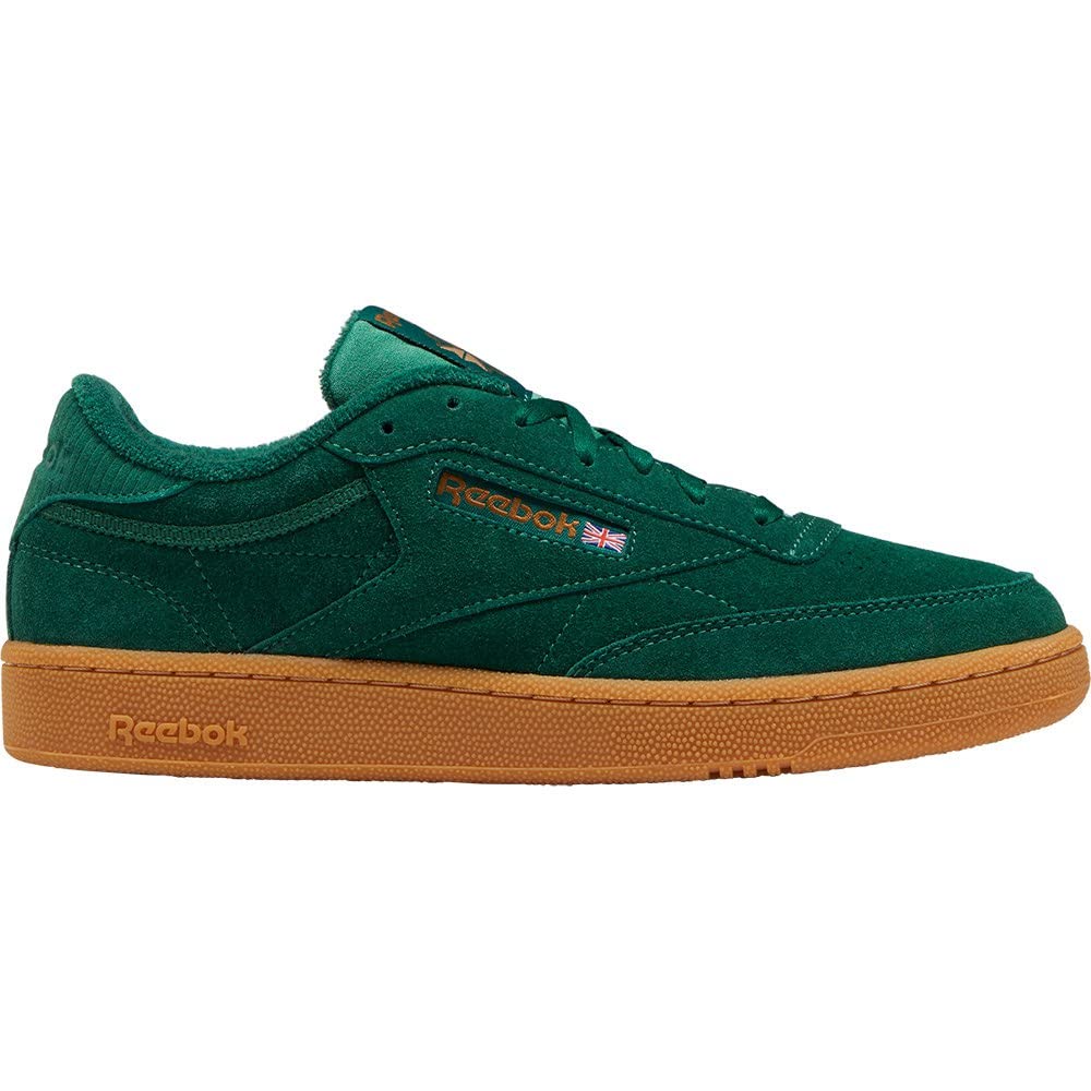 Reebok Club C 85, Scarpe da Ginnastica Basse Uomo, Verde (Dark Green/Wild Brown/Reebok Rubber Gum), 42 EU