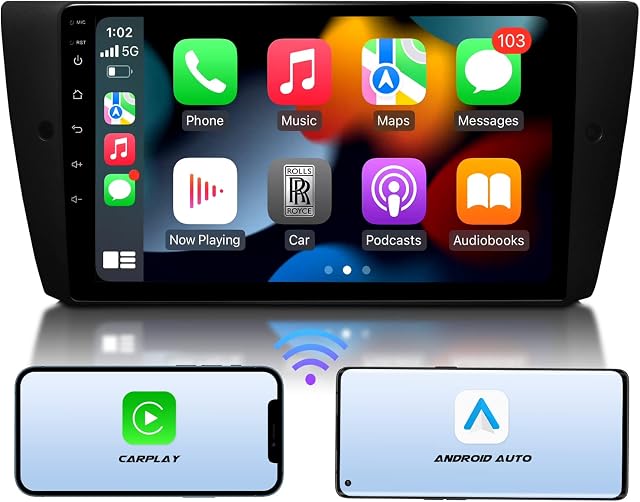eonon 9 inch Android 10 Car Stereo for BMW 3 Series E90 E91 E92 E93 (2005-2011) 8-core 3GB+32GB CarPlay Android Auto GPS Sat Nav DSP Bluetooth 5.0 WiFi Support DAB+ OBDII AHD Cam Headunit Q65Pro