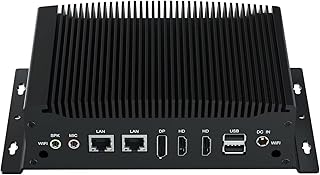 Industrial Fanless Mini Desktop PC Core i7 8GB RAM Mini PC Windows 11 Linux Mini Industrial PC 256GB SSD 4K 2HD DP Triple Displays Dual NIC CPU GPIO 10810U Fanless PC Fanless Mini Industrial Computer