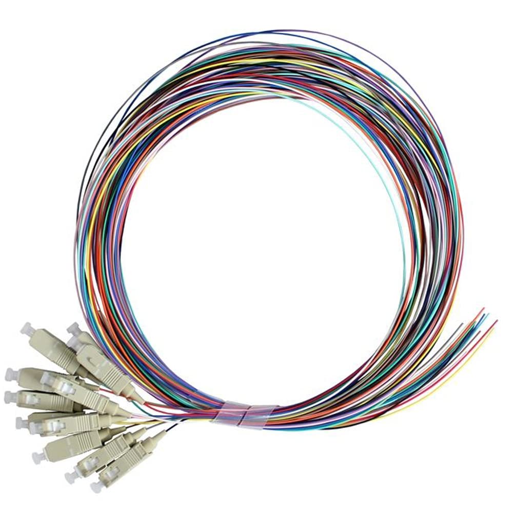 Techly Professional 024964 Set 12 Pigtail Fibre Optique Multimode OM4 SC 50/125 2 m Multicolore