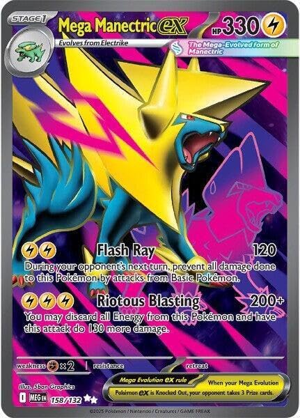 Pokemon - Mega Manectric ex - 158/132 - ME01: Mega Evolution (MEG) - Ultra Rare - Full Art - Single Card