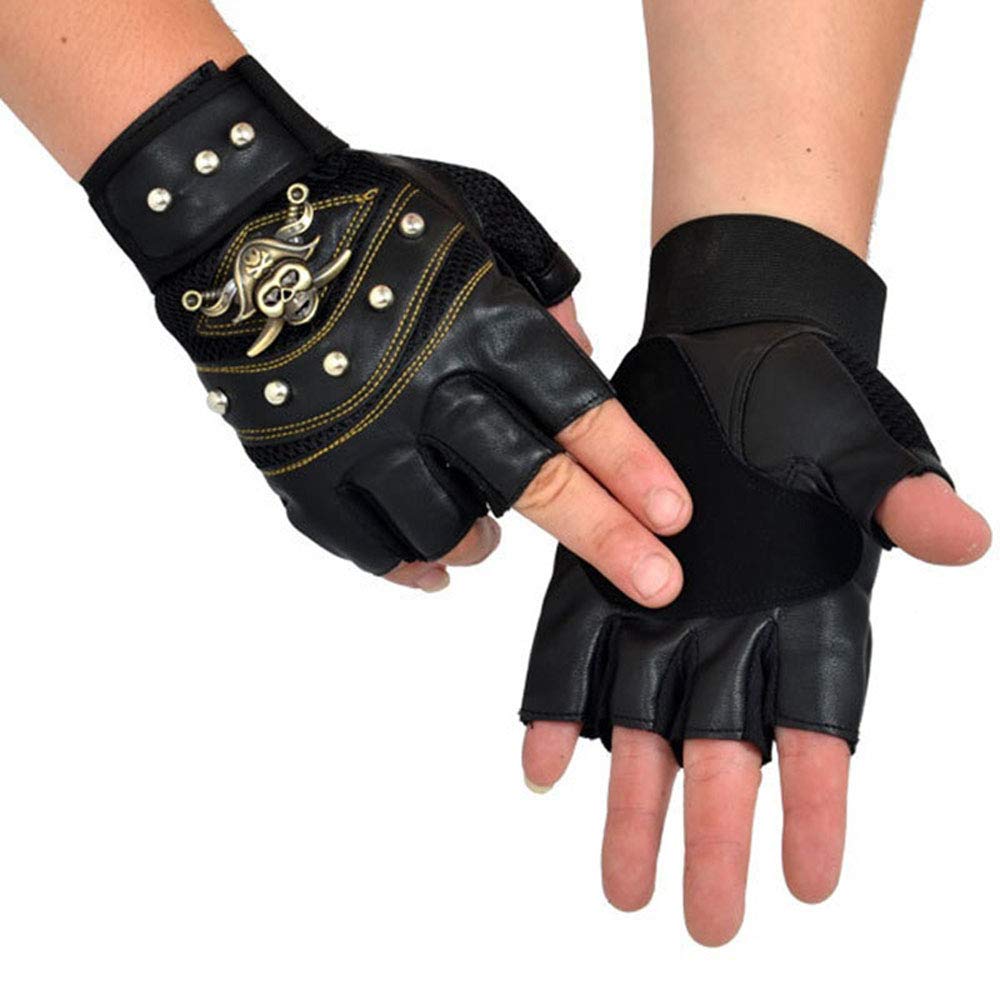 Alexvyan Half Finger Tactical Microfiber Cycling Protective Riding Gloves, Anti-Slip Breathable Motorcycle Mountain Bike Sports Training Or Outdoor Gloves For Men Women (Black), Standard-image-1
