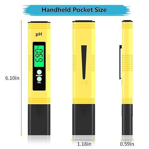 Miniatura 3 de Basnge Medidor de pH probador de pH digital 001 probador de calidad de agua de alta precisión con rango de medición de pH 0-14 para agua potable del