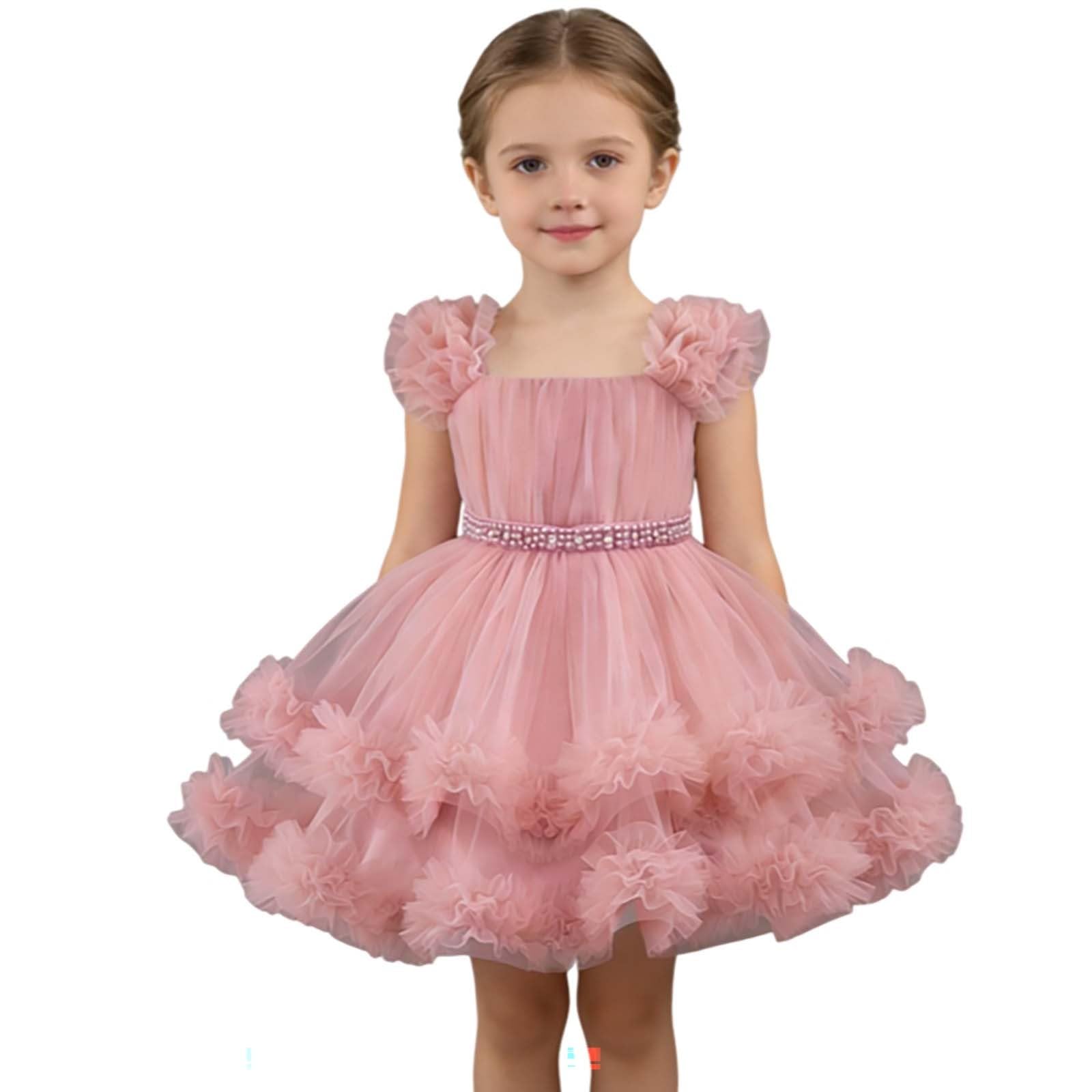 Genérico Vestido Niña de Fiesta Formal para niñas, Vestido de tutú para Recital de cumpleaños.