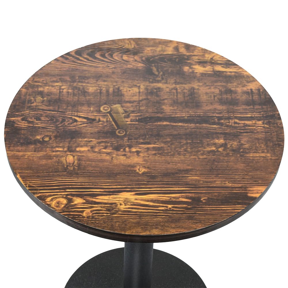 LANTUS Bartisch, rund, Esstisch, quadratisch, Industriestil, Holzbrett + Füße aus Eisen, maximale Belastung 125 kg, 60 x 60 x 72 cm (C)
