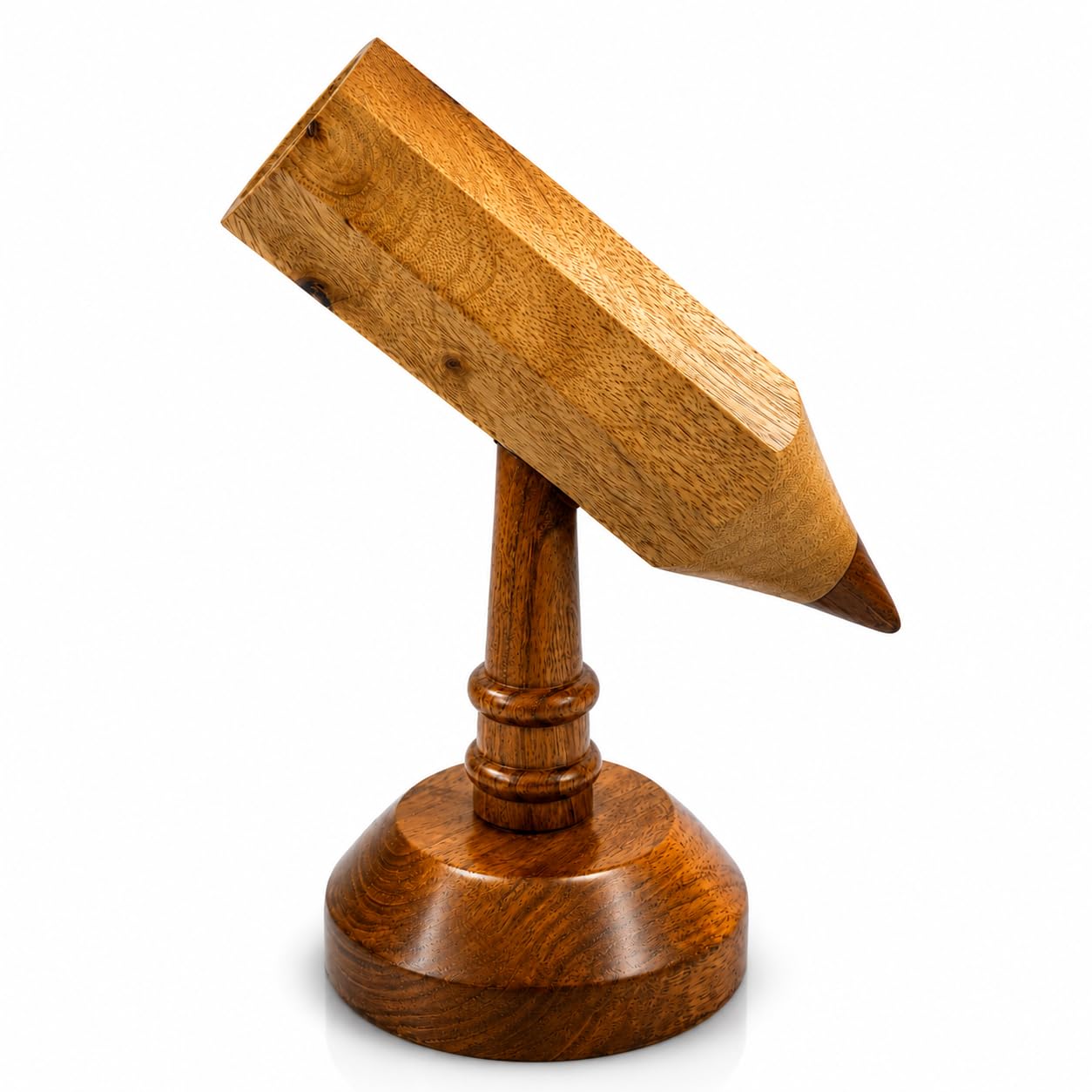 Portamatite in legno fatto a mano, per scrivania, unico supporto per matite tornito al tornio in legno massello, supporto creativo per cancelleria da scrivania e decorazione da scrivania, regalo per