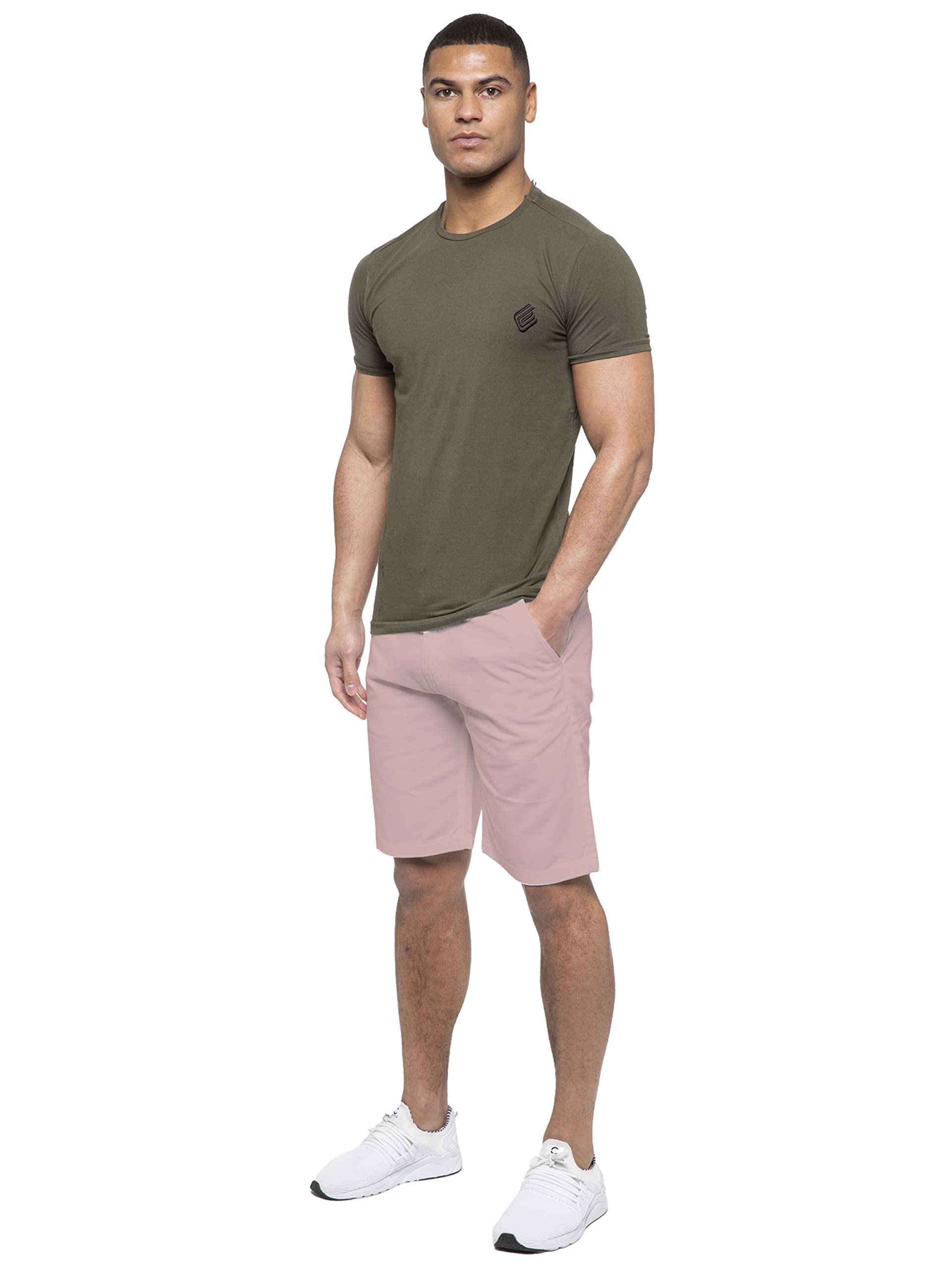 989Zé Enzo Men's Pink Shorts Cotton Chino Pants Summer Casual Smart Ezs429 34