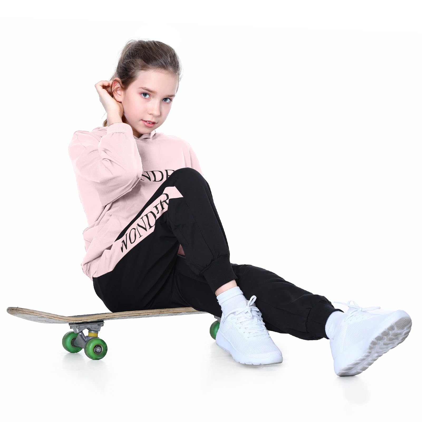 Survêtement Ensemble Fille Costumne Sport Jogging Sweat-Shirt Encapuchonné Pull + Pantalon de Sport Hoodies 2 Pièces Vêtement d'automne Printemps