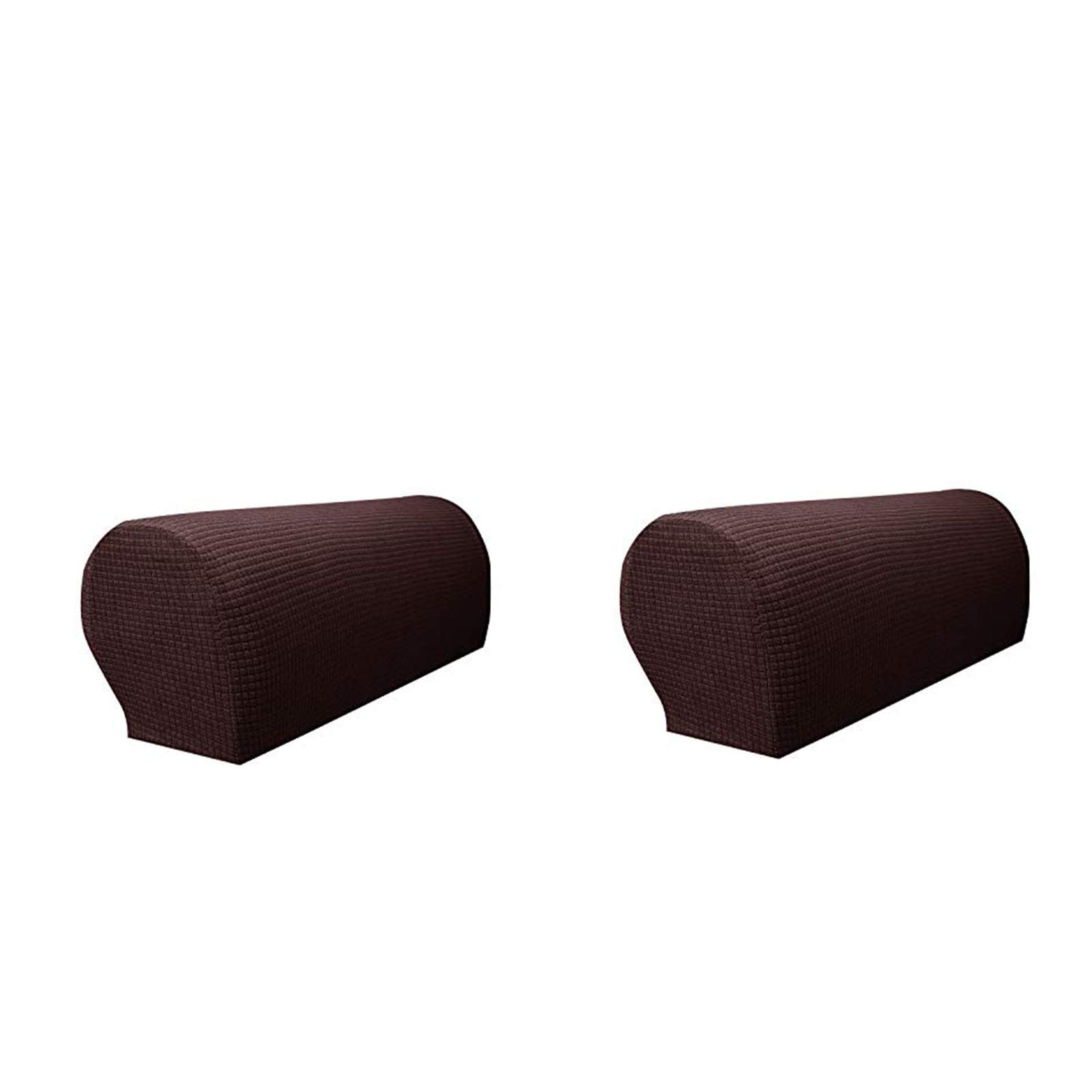 JLMMSS Pack of 2, Stretch Spandex Waterproof Armrest Cover Anti-slip Sofa Couch Handrail gloves Slipcover Stretchy Armrest Cover Armchairs Sofa Arm Covers Furniture Arm Protector (dark brown(a pair))