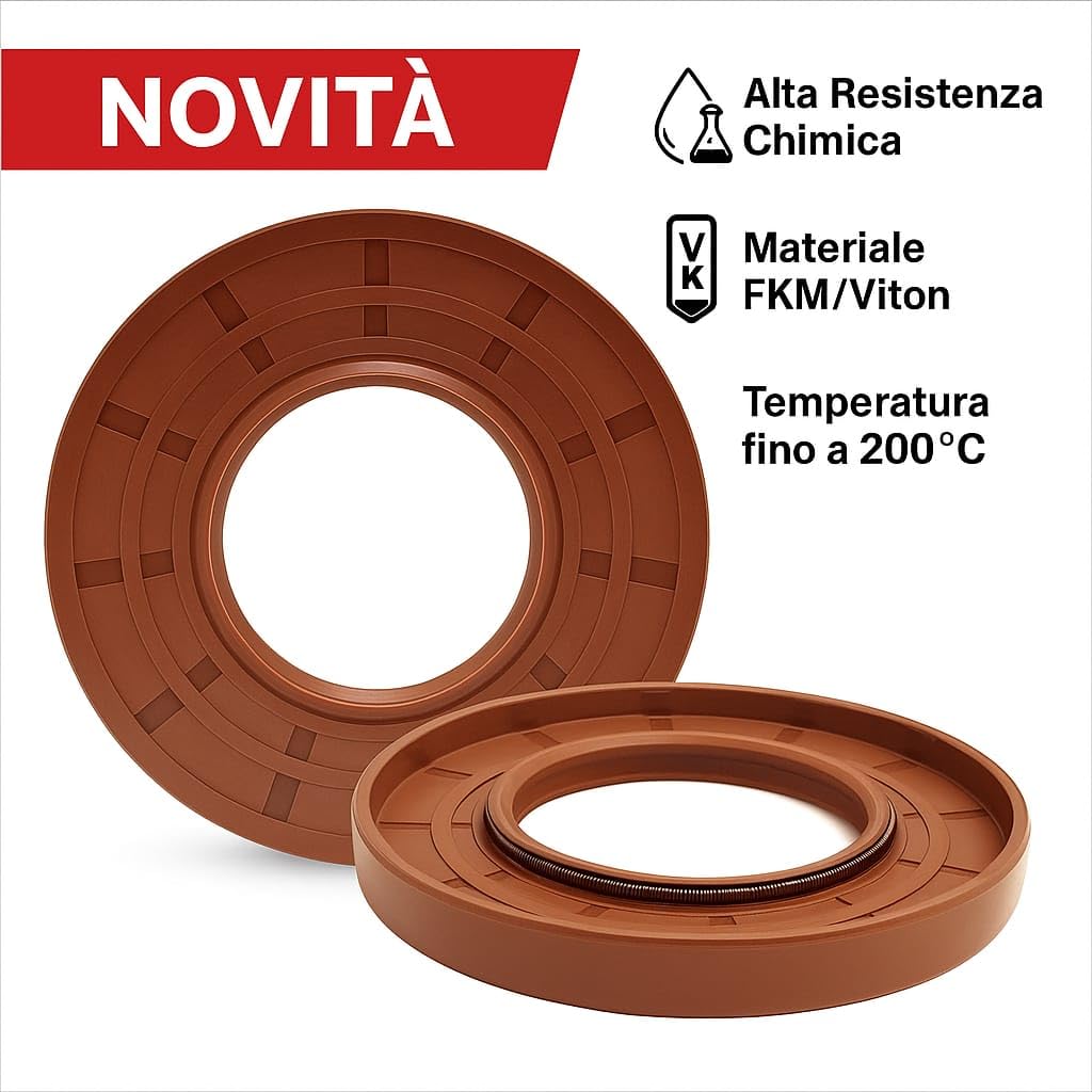 SAMMA PARTS Anello di Tenuta Paraolio FKM 30x40x7mm Doppio Labbro per Alberi Rotanti Alta Temperatura