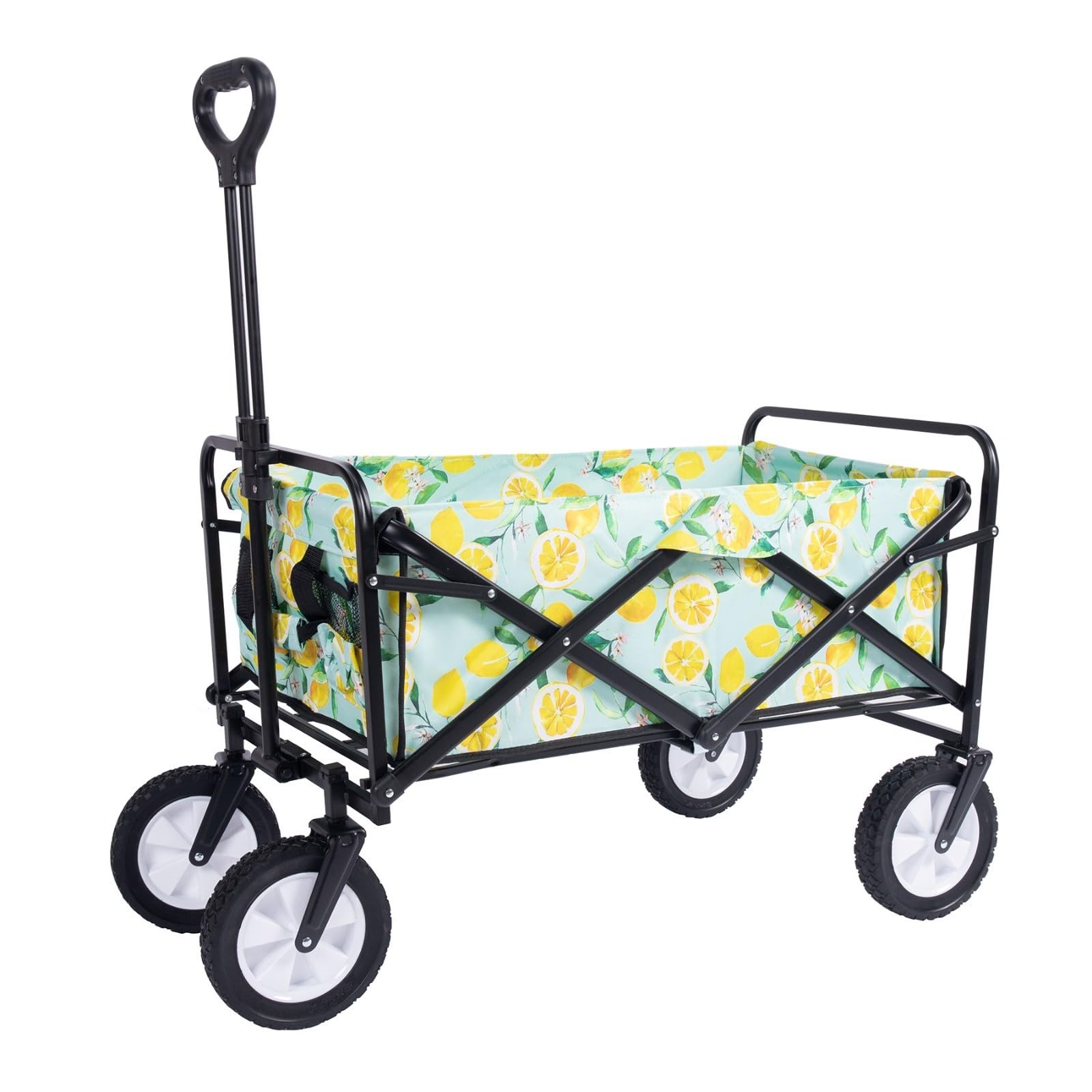Folding Wagon, Collapsible Folding Wagon Cart With Adjustable Handle 150kg Multicolor(I)