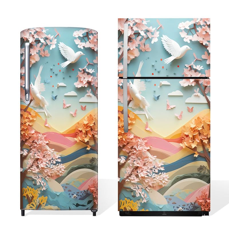 LOOK MY WALL Birds with Craft Desgien Fridge Stickers & Wall Stickers, Beautiful Fridge Decorative Sticker Wallpaper Poster Large Size (60x160 cm) (B0CTMTF1ZP) Amazon Price History, Amazon Price Tracker