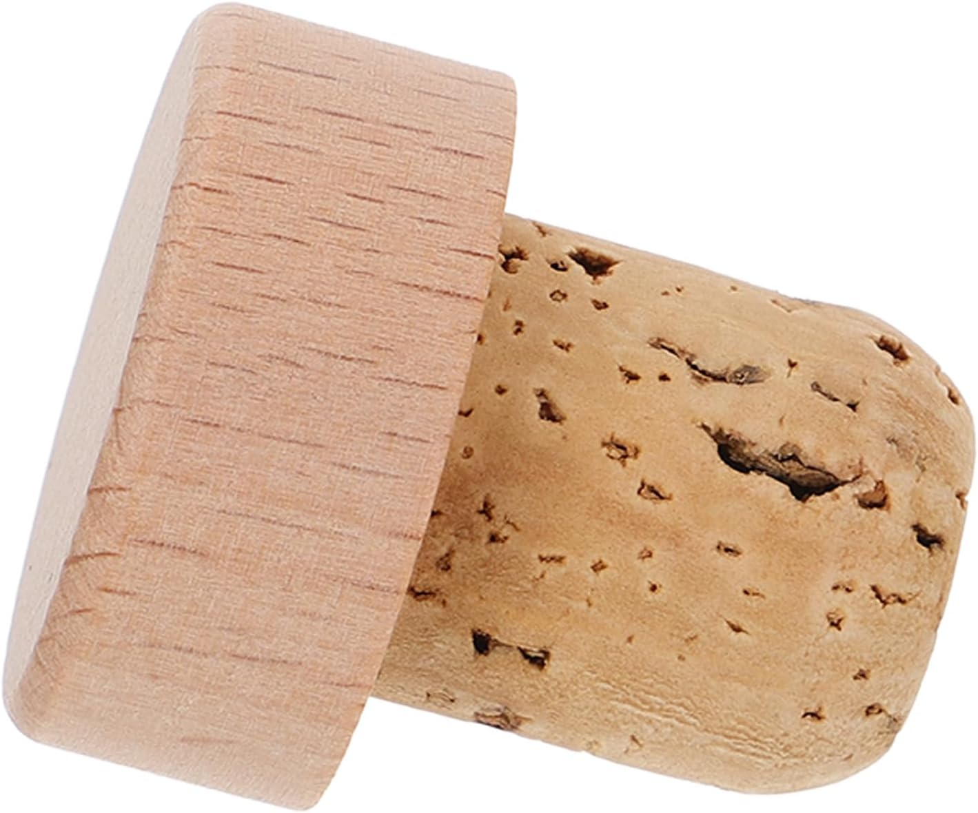 Zerodeko Natural Oak Wood Cork Bottle Stopper with Hole, Reusable Wine Cork Sealer for Wine and Beer Bottles, Solid Wood Cap Suitable for Bar and Home Use