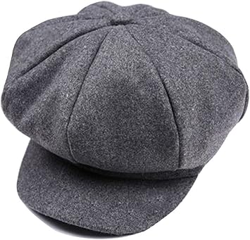 Retro Style Baker Boy Flat Cap Visor Beret Newsboy Cap Kids Winter Hats Grey