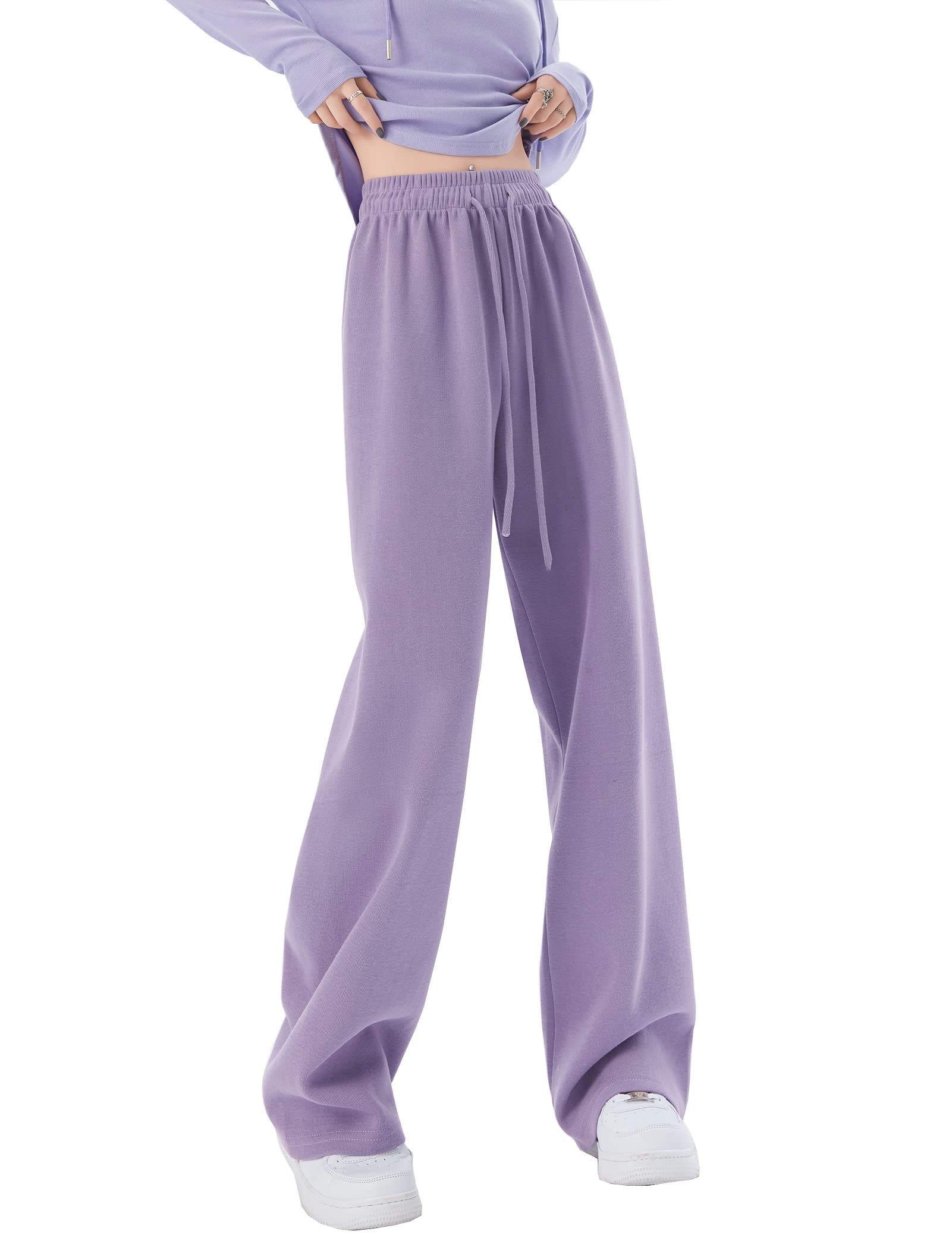 Kiench Teens Girls' Straight Leg Sweatpants High Waisted Baggy Joggers Drawstring