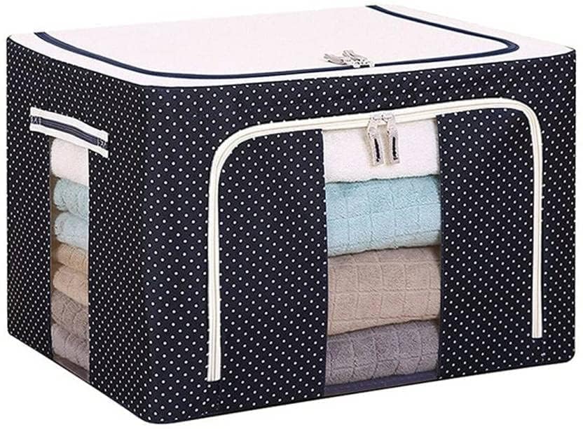 Image of Storage Box for clothes Cloth storage box wardrobe organizers (55 LTR Pack of 1, Blue Polka)