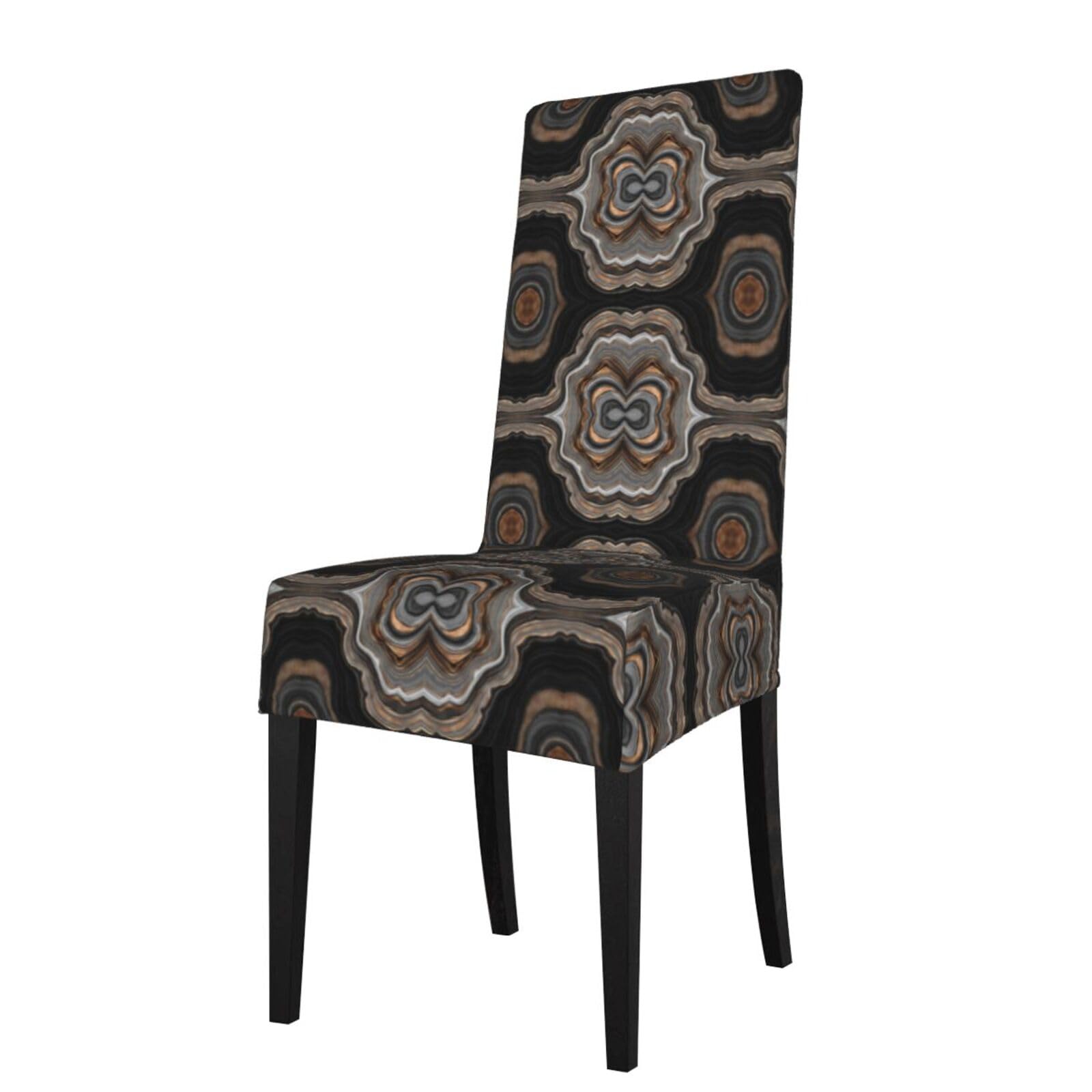 Lkymoh As Picture Elegant Black Marble With Gold And Copper Veins, Chair Covers Stretch Chair Slipcovers For Dining Room, For Party Pet Protection Universal Fit Soft Polyester