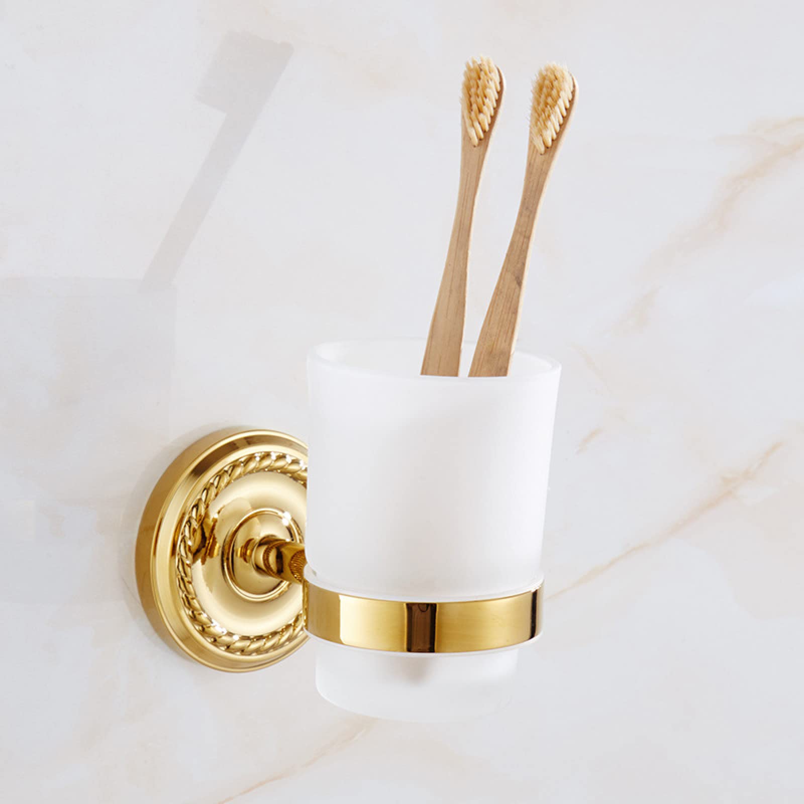FGXHHS European Style Golden Towel Rack Bath Full Copper Bathroom Toilet Shelf Hardware Pendant Set, Single Cup