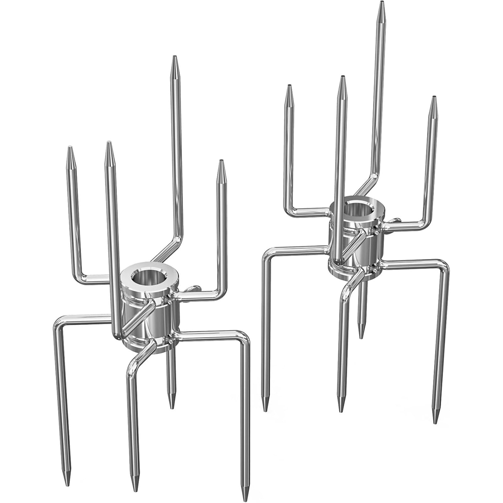 EXQIOUR Duty Stainless Steel 8 Prong Barbecue Fork Outdoor Grilling Suitable for Outdoor Grilling and Rotisserie Double Sided Meat Rotisserie