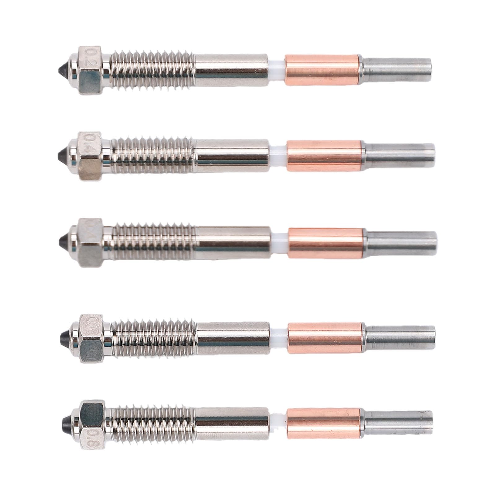 Garosa Ceramiczna Dysza Bimetaliczna do Gardła QIDI Q2 Q2C 3D Drukarki Trwałe Dysze ze Stali Hartowanej 5 Sztuk 0.2 0.4 0.6 0.8mm