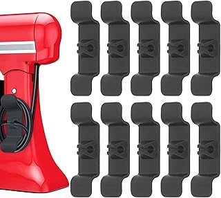 10Pcs Cord Organizer for Appliances,Cable Organizer,Cord Wrap Cord Holder,Sticky Sturdy Cord Organizer for Small Home Appliances for Mixer, Blender, Coffee Maker, Pressure Cooker and Air Fryer (Black)