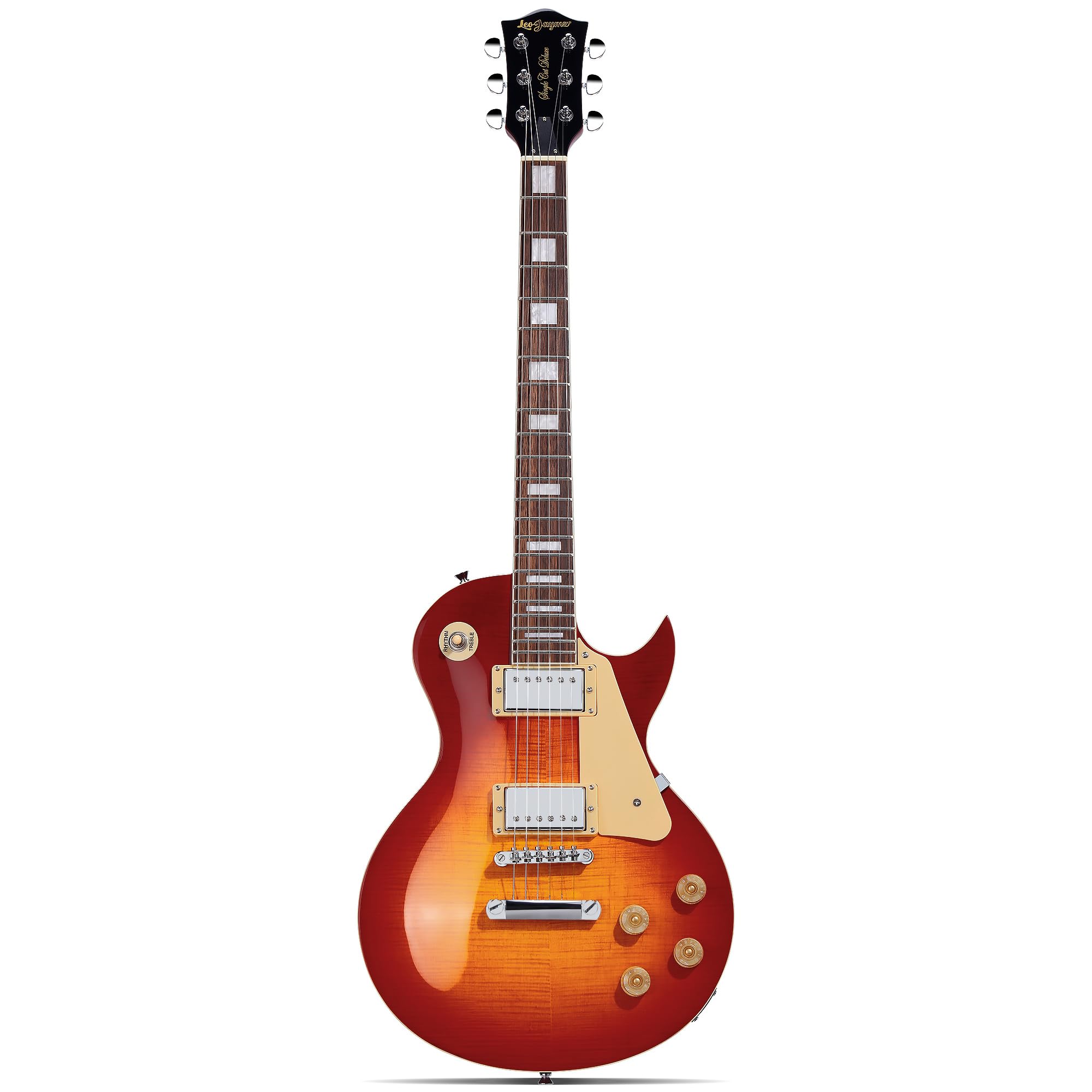 Leo Jaymz SC Series Electric Guitar - Mahogany Body, Laurel Fingerboard, Dual Humbucker, Stainless Steel Fret, Tuned Omegatic Bridge, C-Neck, 18:1 Tuner (Cherry Sunburst)