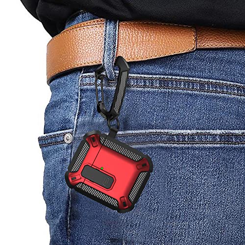 Maxjoy For Airpods Case Cover, Airpods 2 Protective Case With Lock Gen 2 Military Hard Shell Rugged Shockproof Cover With Keychain Compatible With Apple Airpods 2Nd Airpods 1St Generation, Red #TOP6