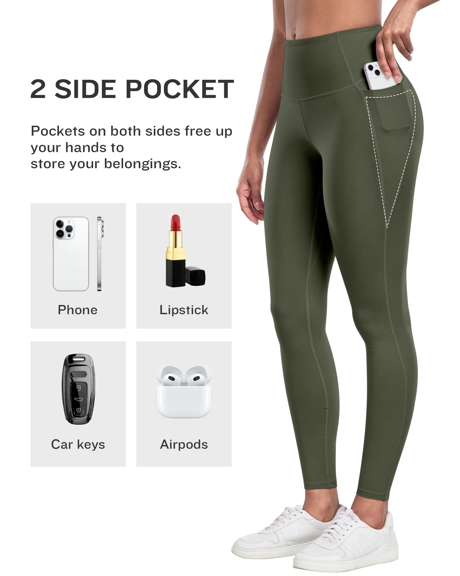 LZYVOO Leggings con bolsillos para mujer, 6 paquetes de pantalones de yoga suaves de cintura alta con control de abdomen