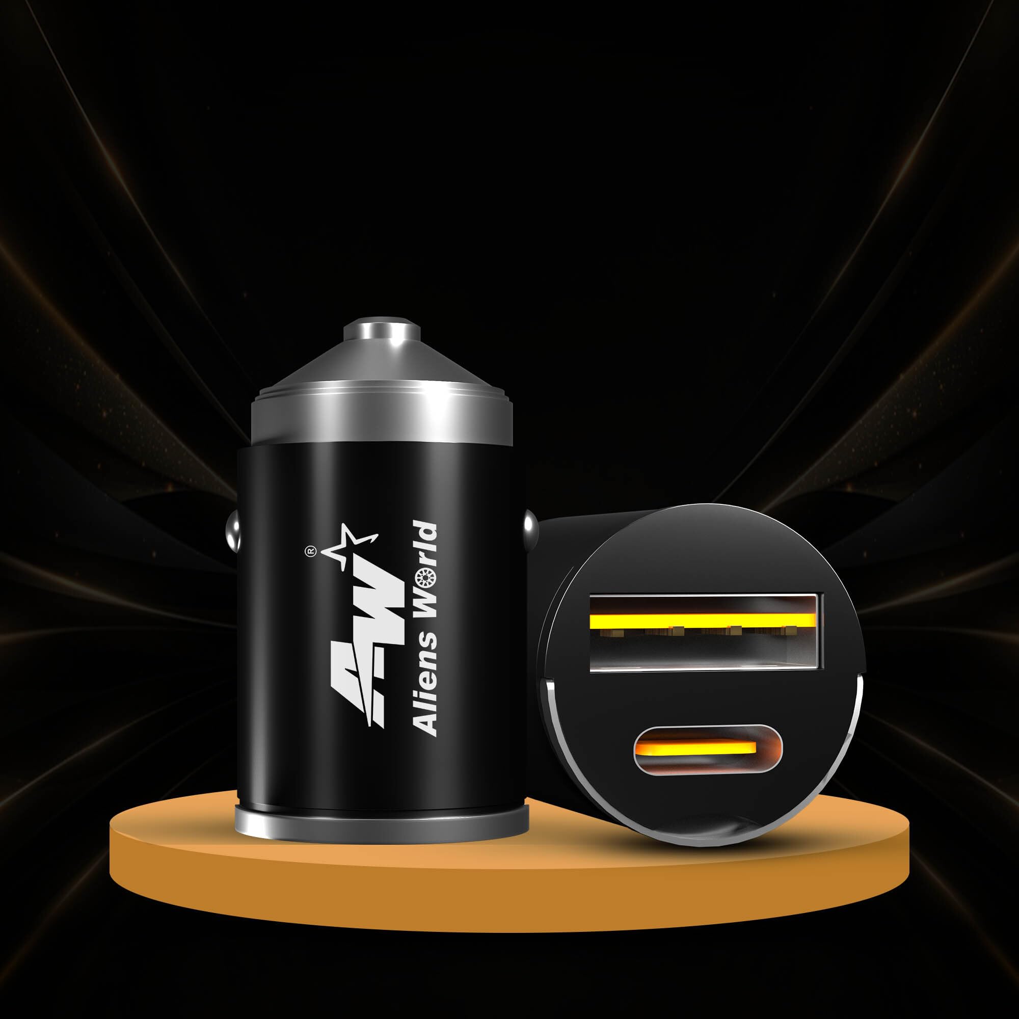 aliens world 100W PD30+QC4.0 Rocket Hidden Car Charger with Dual Output,100Watts Total, Fast Charging, Adapter for iPhone & Android Smartphones and Tablets with 3 in 1 Data Cable (Black) 4
