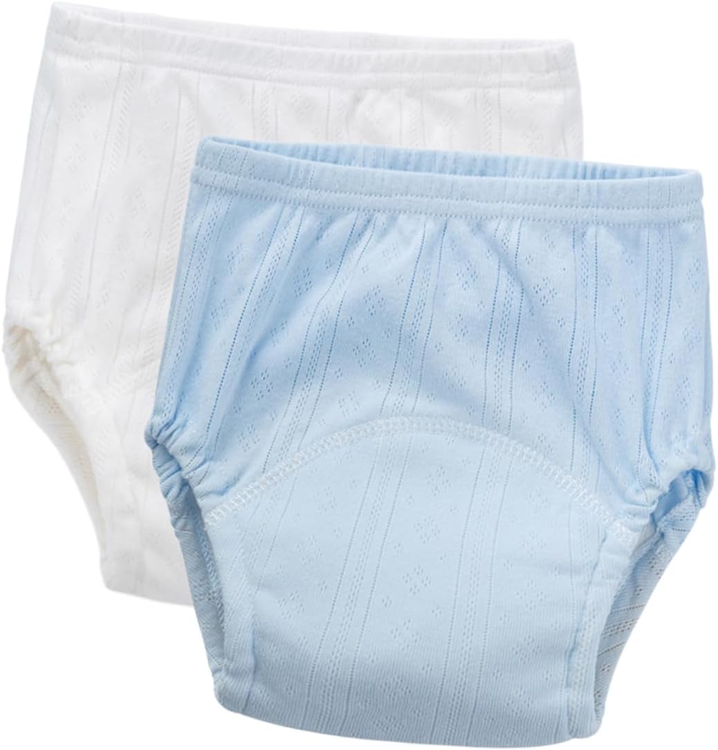 2pcs Baby Cotton Training Pants for Toddlers Washable Diaper Covers Leak Protection Soft Cotton Fabric for Potty Training Unisex Design