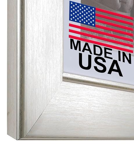 4" Polystyrene Futuristic Modern Picture Frame by WholesaleArtsFrames-com 14x14, 1262WK Series Metallic Silver - Made in USA