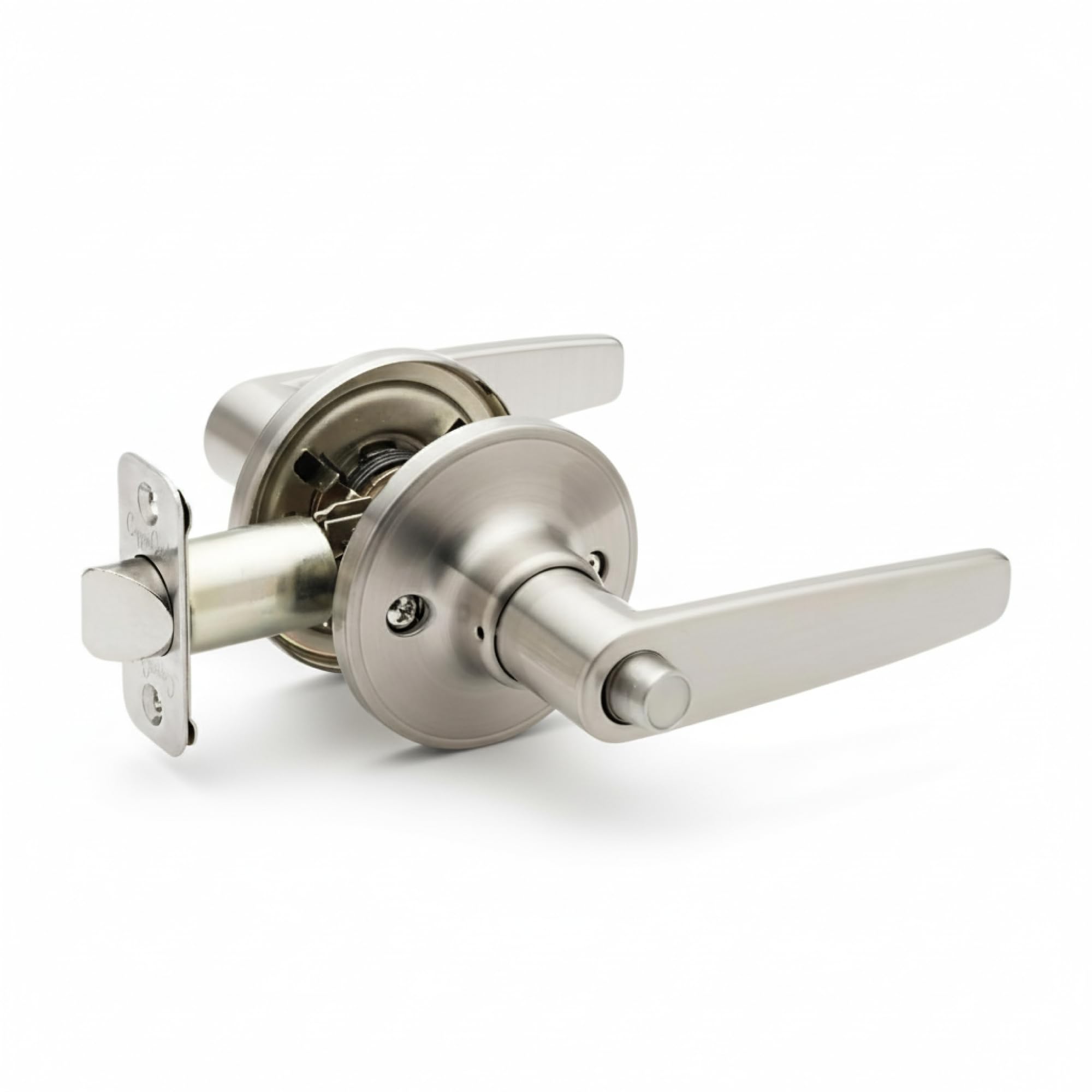DL1231SS Daley Push Button Privacy Door Lever, Satin Stainless