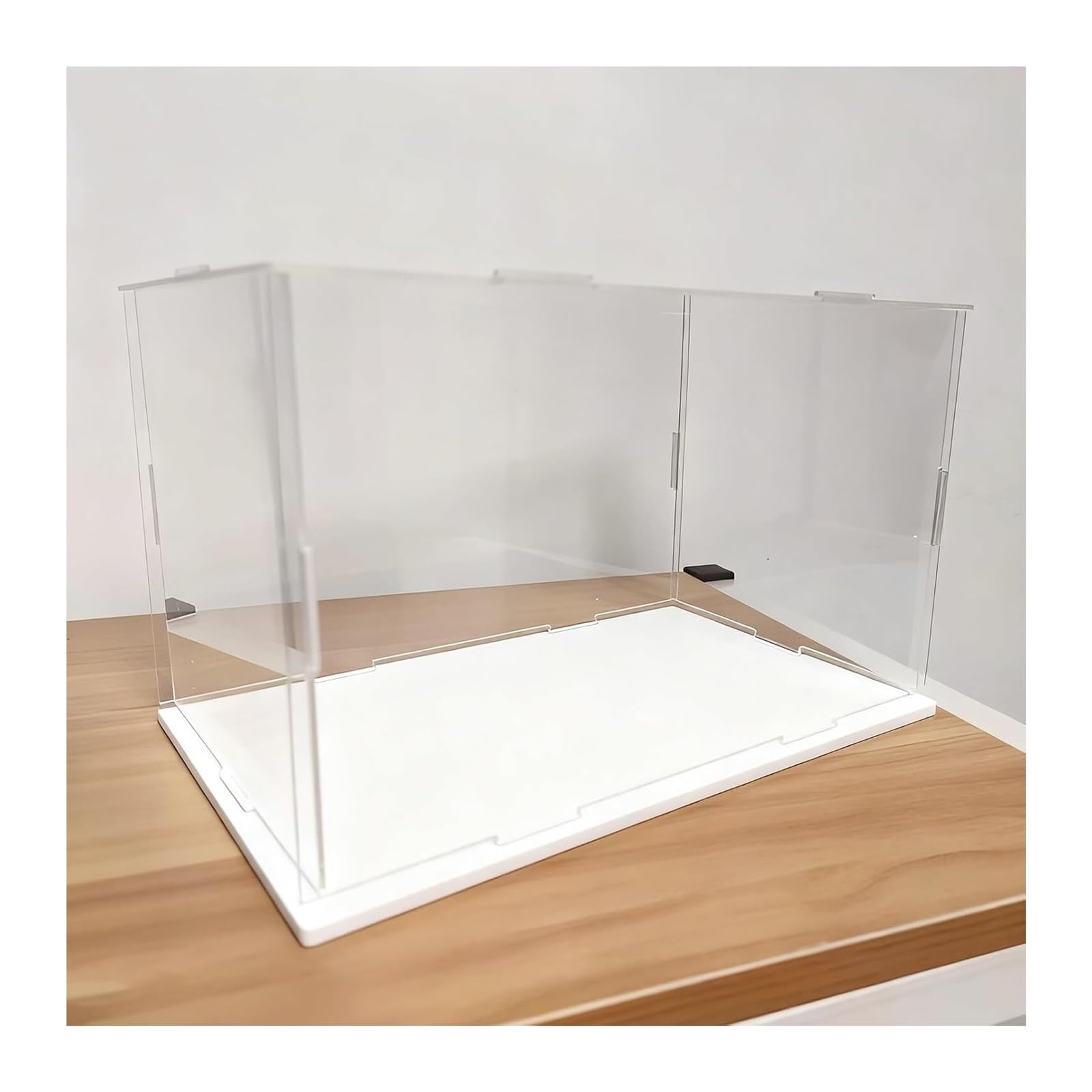 Akrylowa gablota, Stojak akrylowy na s, wiele rozmiarów, czarno-biała podstawa(White Base,55x30x30cm)