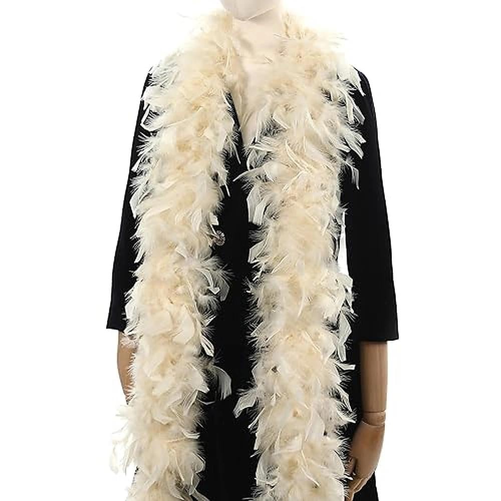 Boa de plumas de 60 g – 2 yardas de plumas de pavo para fiestas, Navidad, centros de mesa de boda, disfraces, conciertos, mascotas y decoración del hogar