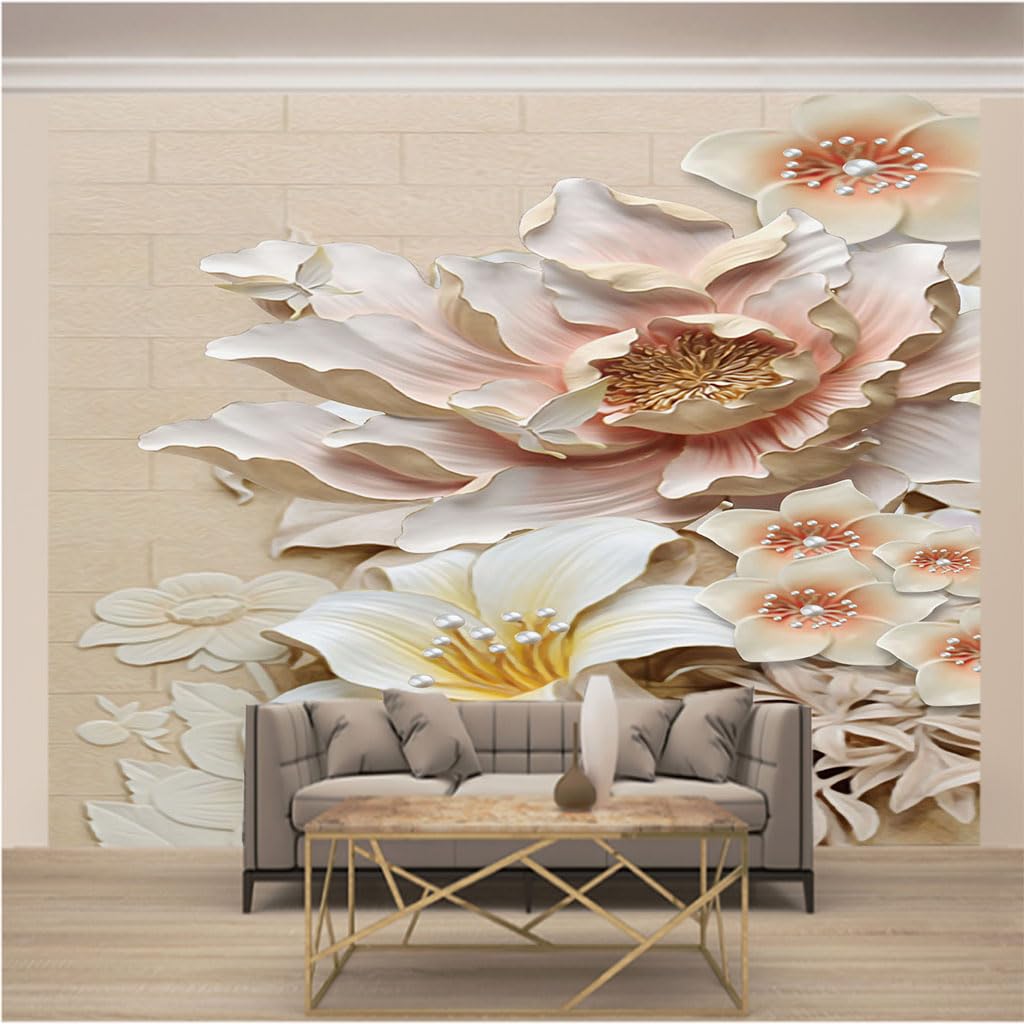 Papier peint panoramique 3d xxl pour salon et chambre adulte motif fleur