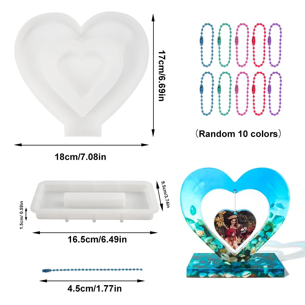 Silikonform Für Epoxidharz – Herz-Fotorahmen Form, Große Gießform Für DIY Bilderrahmen, Geschenke & Home Decor