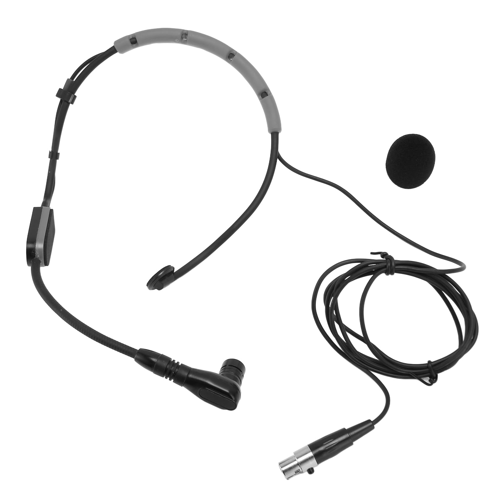 Professionale, Microfono per Cuffie da Fitness, Telaio in Filo di Montaggio, Riproduzione del Suono Chiara, Progettato per Ambienti Difficili, Parabrezza e Rete in Tessuto (GREY)
