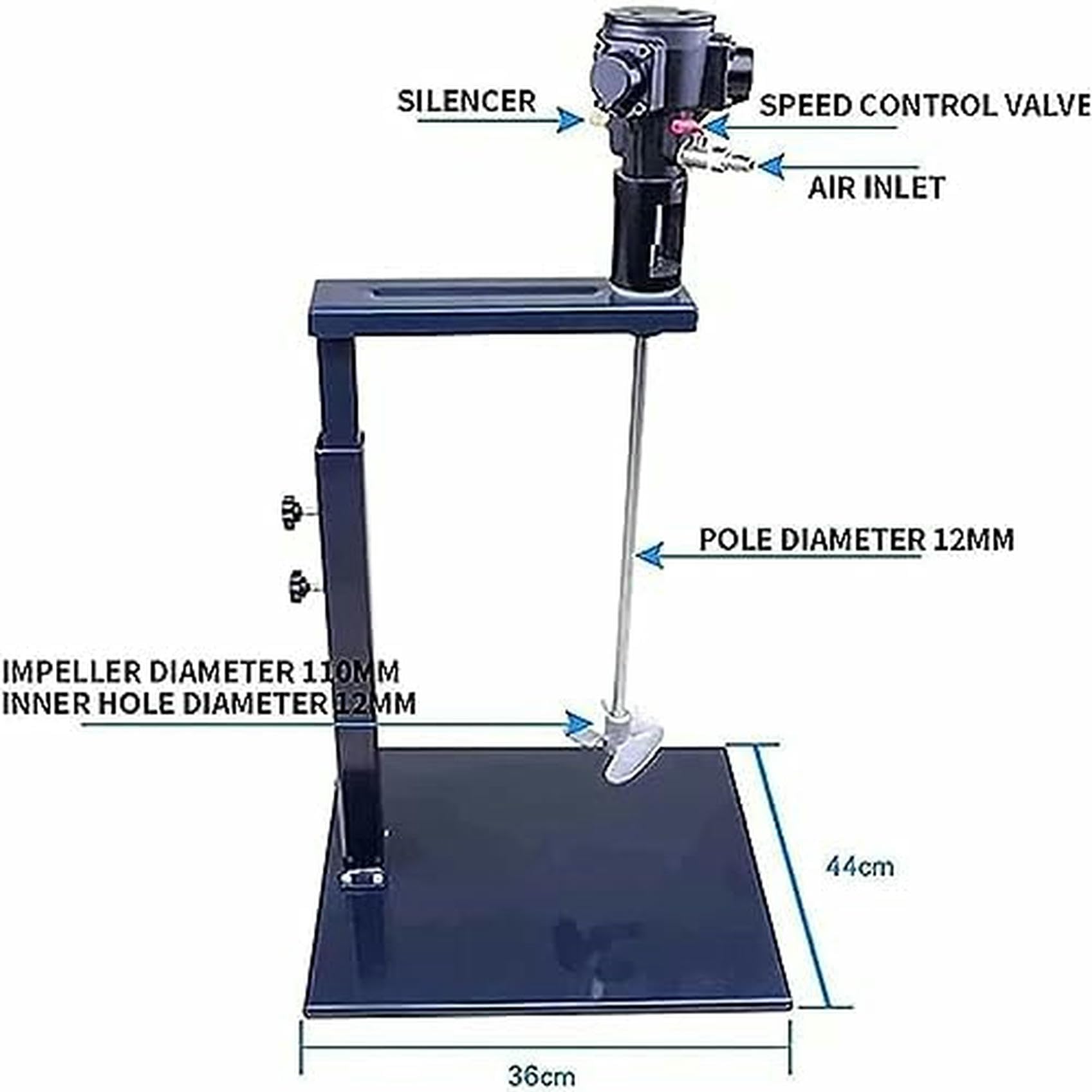 Miscelatore Pneumatico per Vernici con Sollevamento Automatico per la miscelazione Industriale di coloranti e idrosol, Miscelatore d'Aria Verticale in Acciaio Inossidabile~/