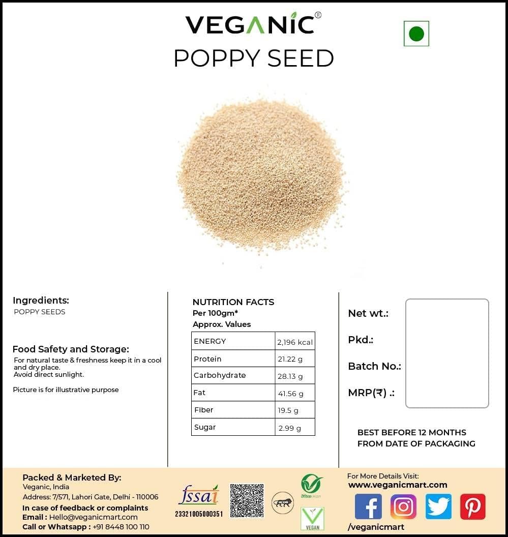 Veganic Poppy Seed | Posto, Khus Khus, Khas Khas | Posta Dana (400g)