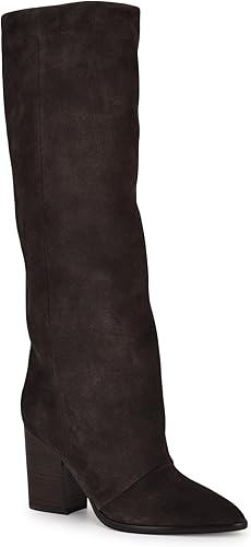 Nine West Women's Chicke Boot, Dark Brown Suede 200, 7.5