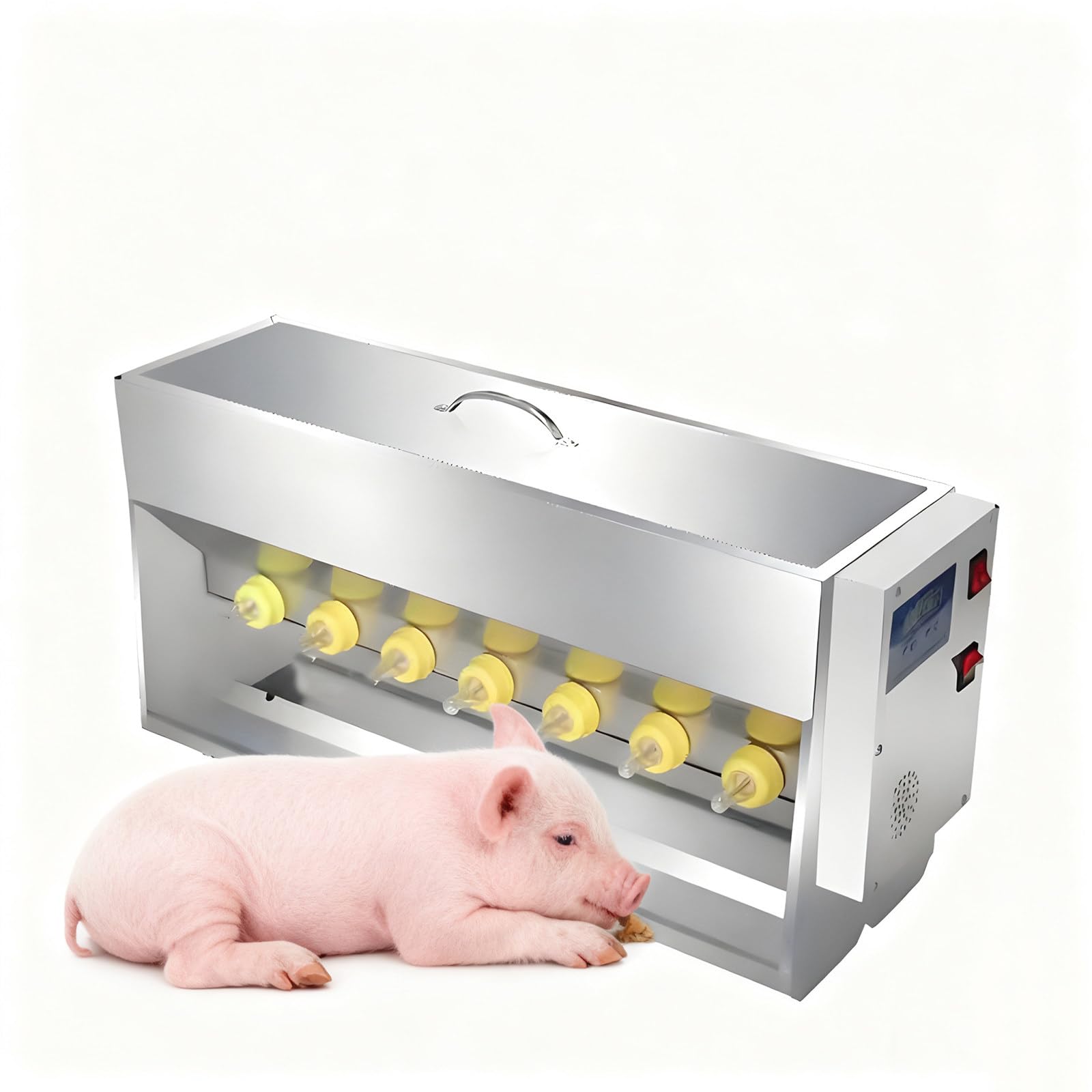Comedero automático de leche de lechones de temperatura constante, con orificio de fuente de sonido, estación de alimentación de pezones de silicona de 15/20 L, 14 pezones para uso agrícola