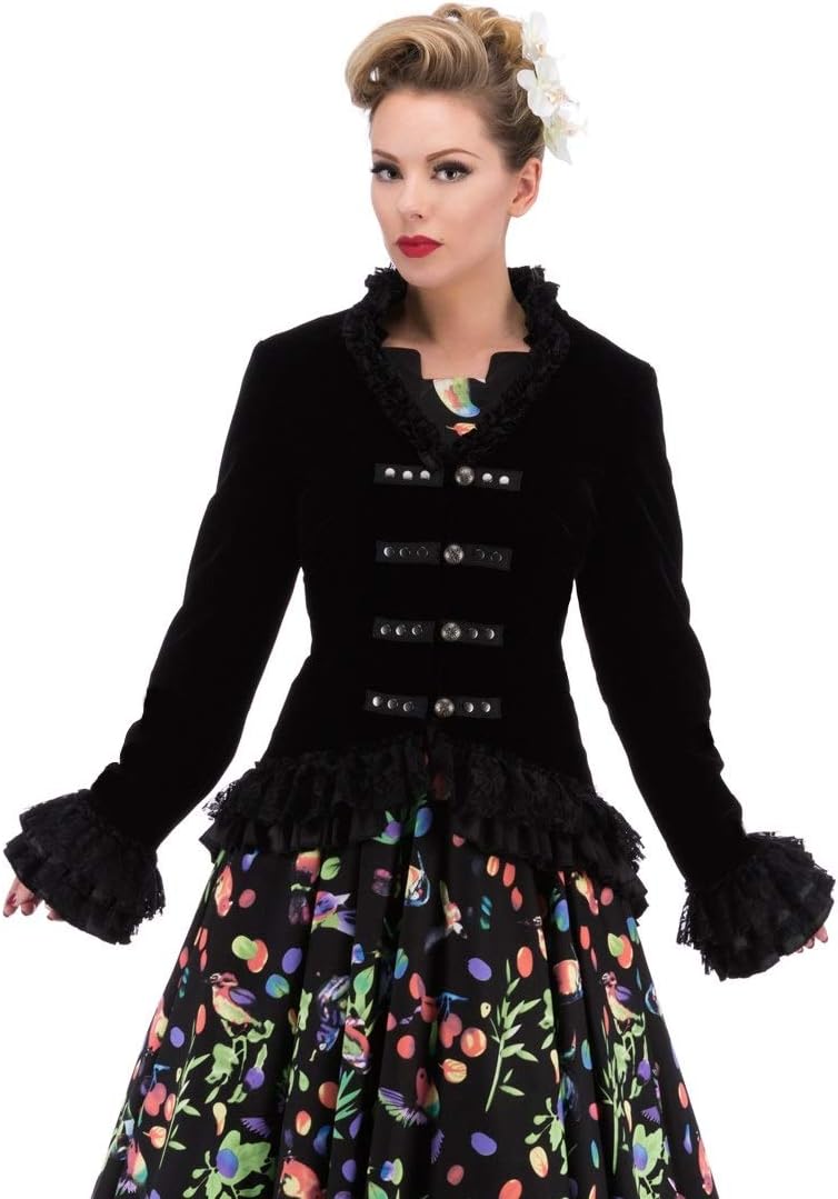 Womens Velvet Victorian Steampunk Tailcoat Corset Back