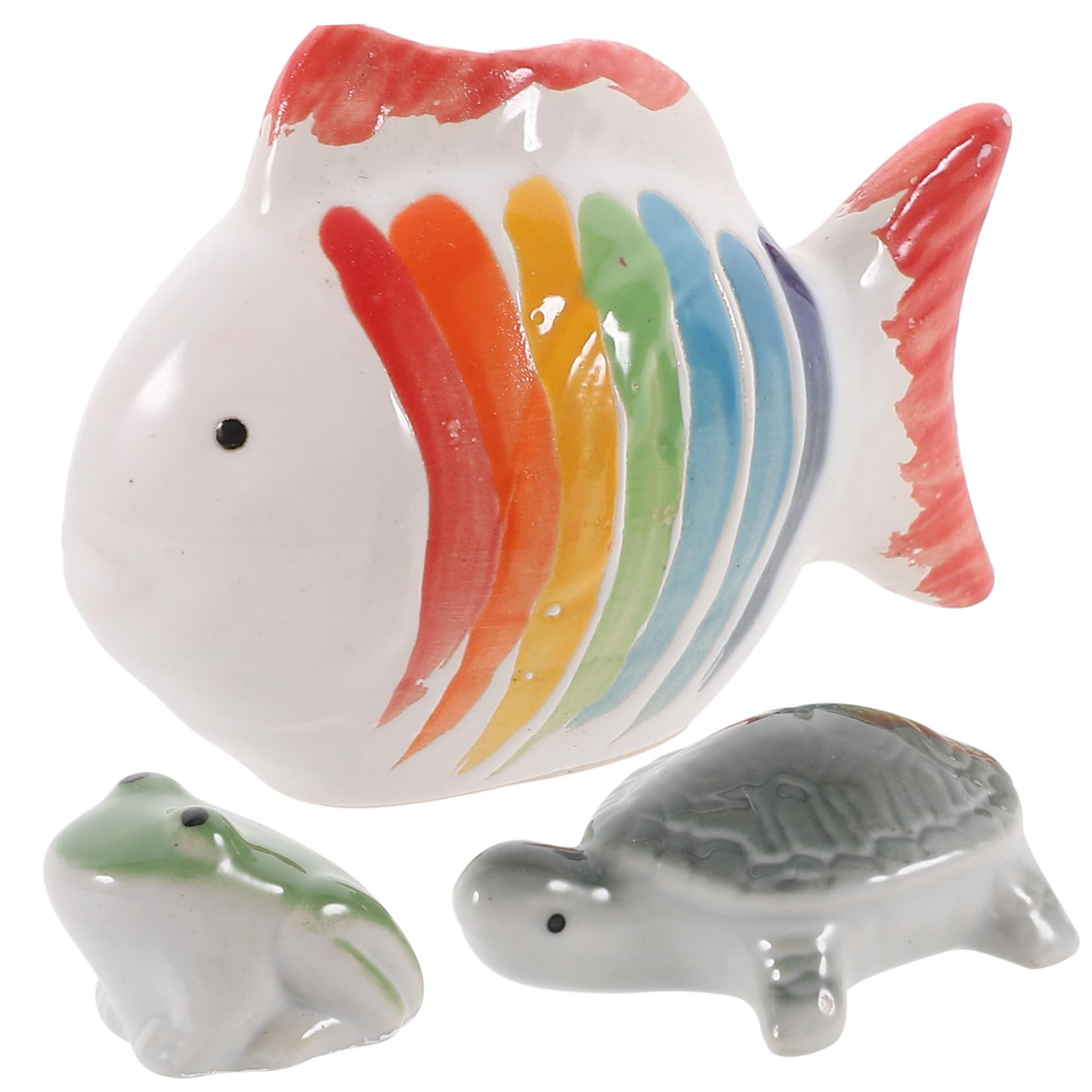 BESPORTBLE 4 Ensembles Méduse Réservoir Poisson Artificiel Décoration Aquarium Tortue Ornement Céramique Aquarium Accessoire D'aménagement D'aquarium Décorations D'aquarium 3 Pièces * 4