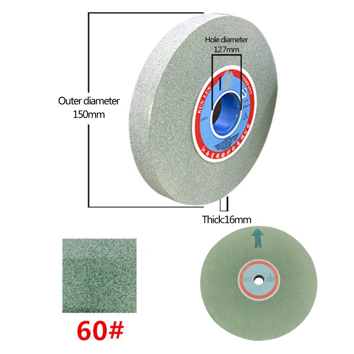 Materiał ławki: Zielony węglik krzemu, Średnica zewnętrzna: 150 mm(60 Grit)