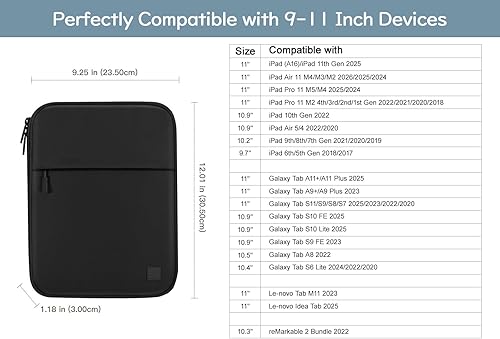Miniatura 2 de Dadanism Funda Acolchada para Tablet de 9-11 Pulgadas para iPad (A16) 11ª Gen 11", iPad 10ª Gen 10.9", i-Pad Air/Pro 11", i-Pad Air 5/4 10.9", i Pad
