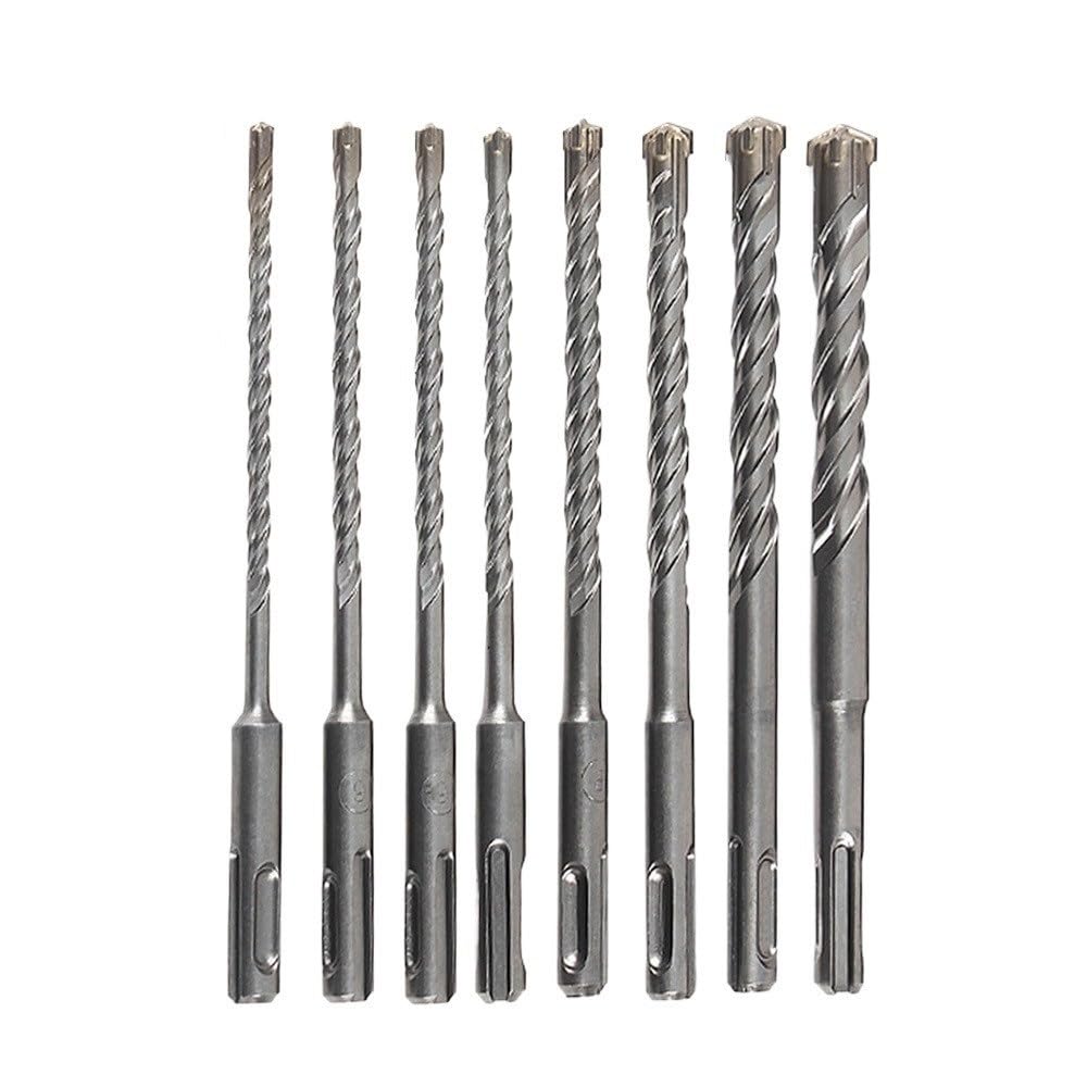 Zestaw wierteł SDS-Plus, Zestaw wierteł udarowo-obrotowych SDS Plus do muru 5-16 mm, 160 mm, opakowanie 4-9 szt.(8pcs)