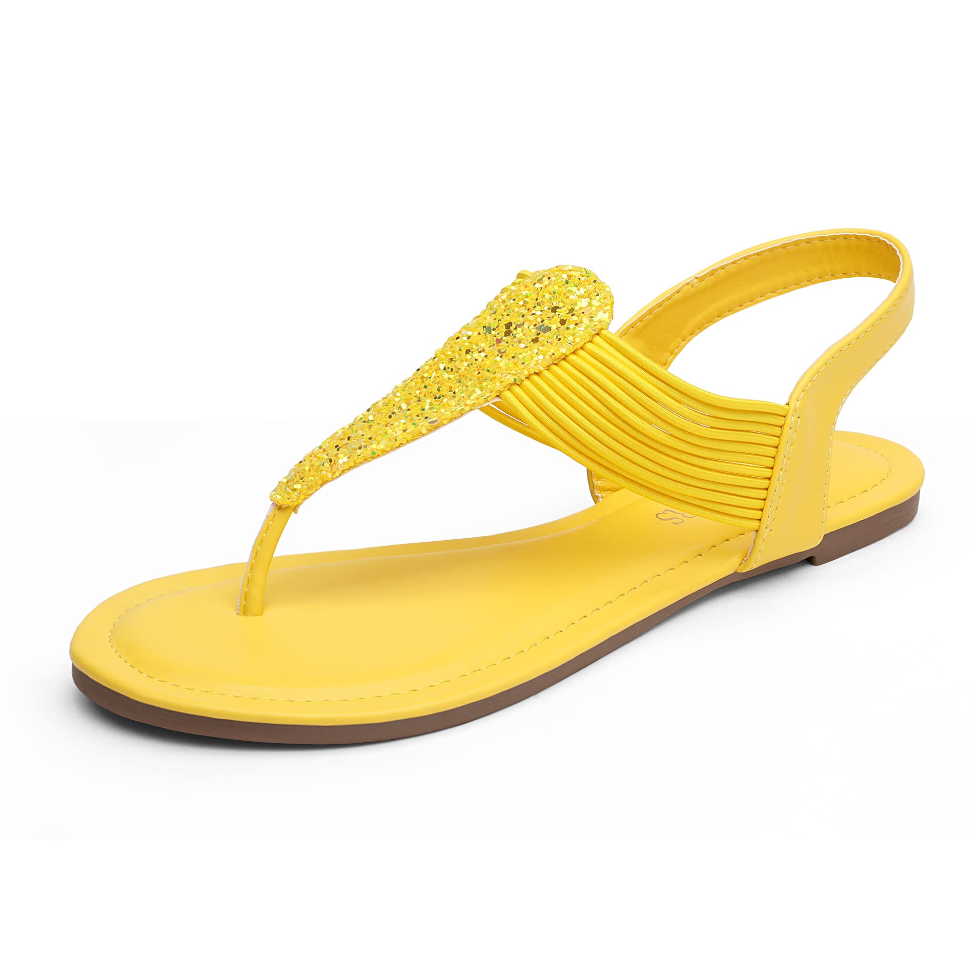 DREAM PAIRS Women's Elastic Strappy String Thong Ankle Strap Summer Gladiator Sandals