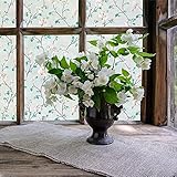 VSUDO Decorative Privacy Window Film, No Glue Static Cling Glass Sticker, Anti-UV Window Tint for Home or Office(Living Room/Bathroom/Kitchen/Front Door)(1Roll, 17.7
